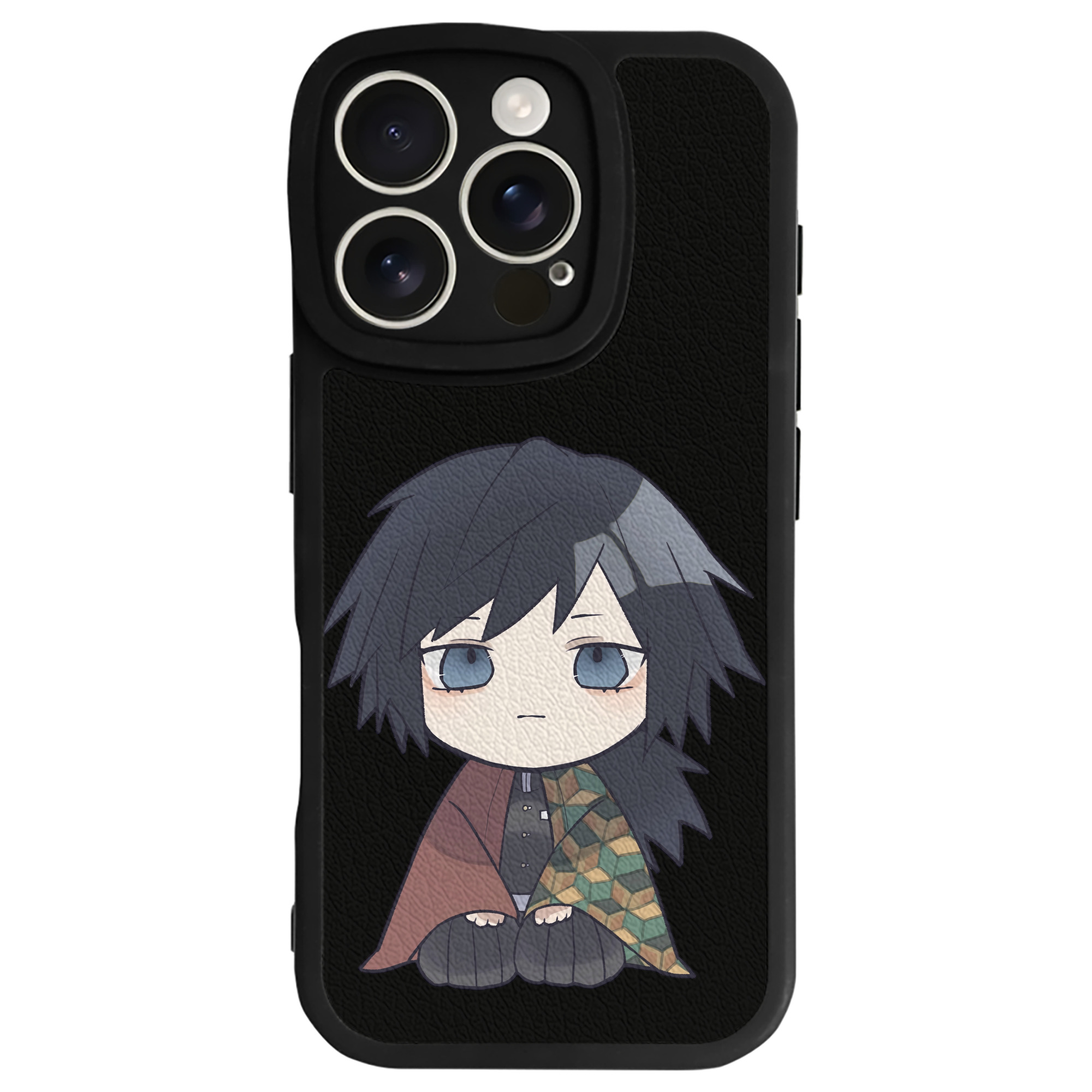（画像用） 鬼滅の刃（きめつのやいば）水柱-冨岡 義勇／とみおか ぎゆう Tomioka Giyuu 【iPhone 16シリーズ対応】シリコンスマホケース（レザー調） 材質：シリコン